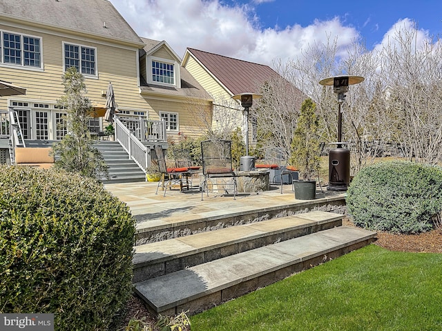 deck with a patio