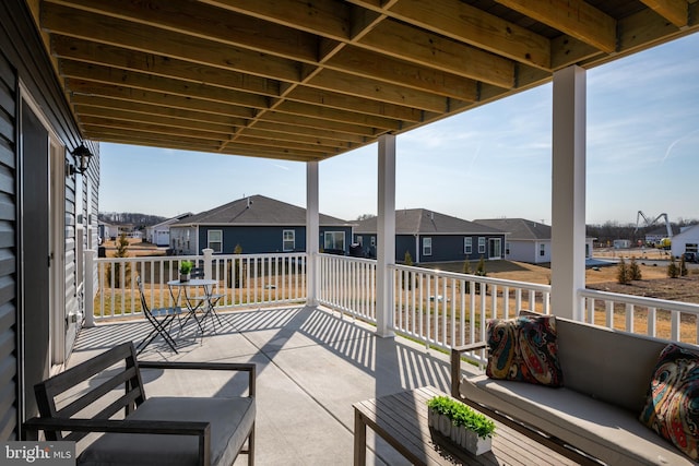 view of patio / terrace featuring a residential view