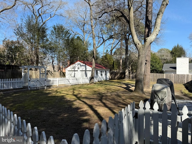 view of yard featuring a fenced backyard