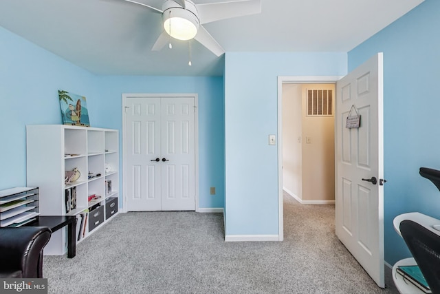 interior space with baseboards and visible vents