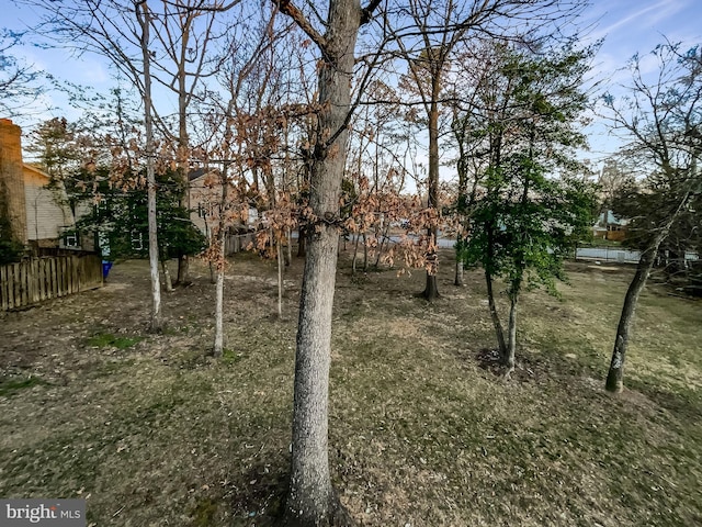 view of yard with fence