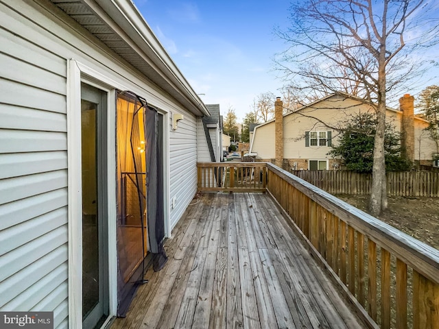 deck featuring fence