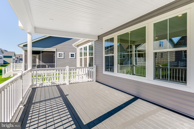 deck featuring a sunroom