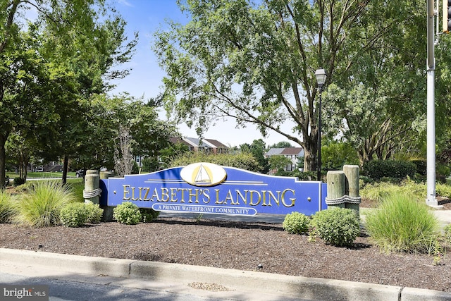 view of community sign