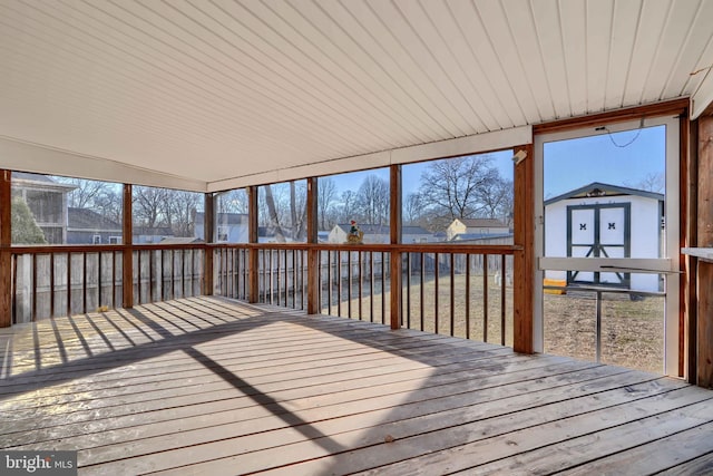 view of unfurnished sunroom