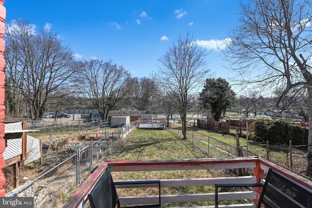 view of yard featuring fence