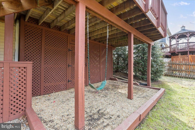 exterior space featuring a gazebo