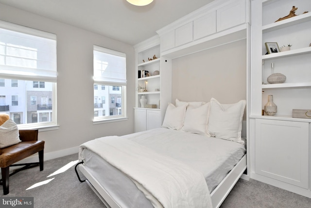 bedroom featuring baseboards and carpet