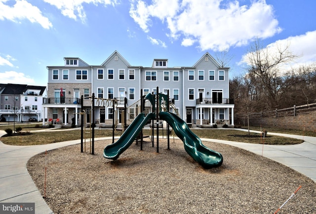 view of community jungle gym