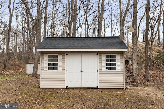 view of shed