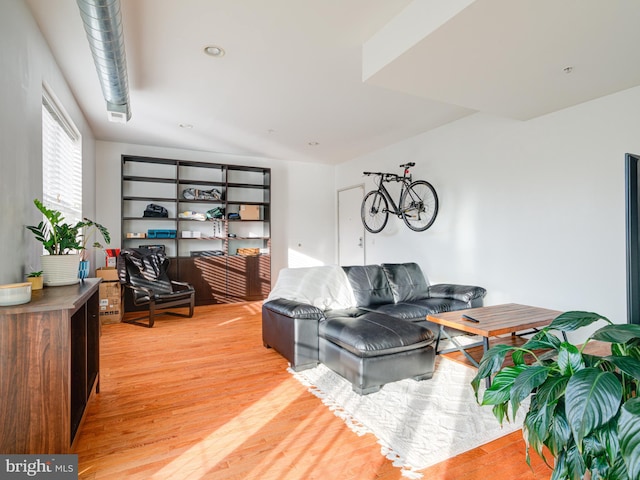 living area with light wood-style flooring