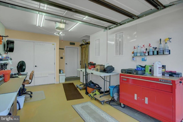 garage featuring a garage door opener