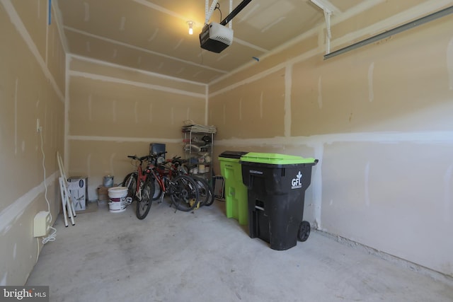 garage featuring a garage door opener