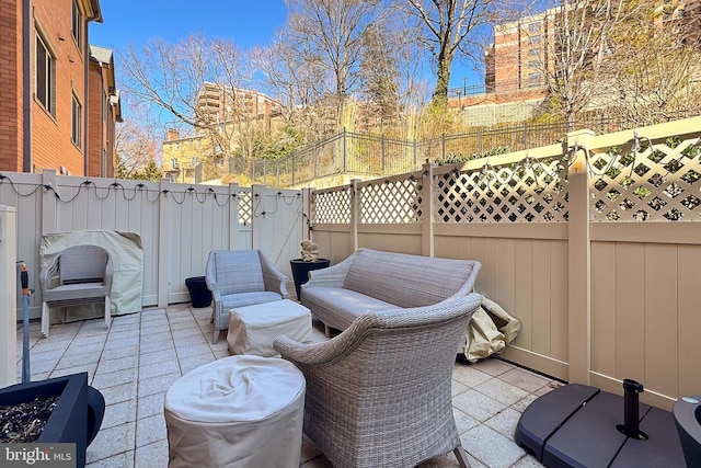 view of patio / terrace featuring a fenced backyard