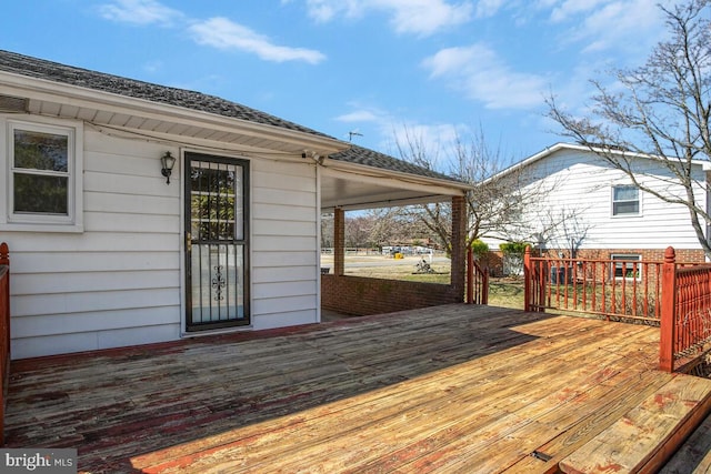 view of wooden deck