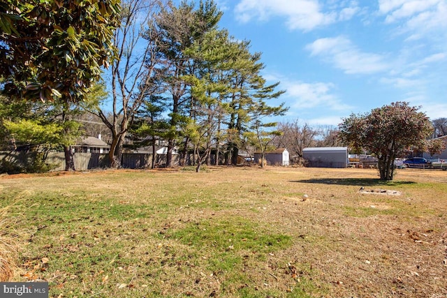 view of yard featuring fence