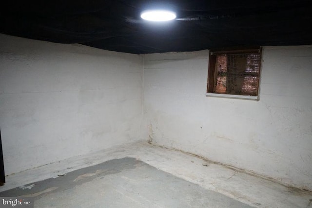 view of unfinished basement