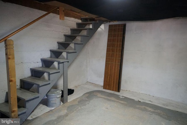 unfinished below grade area with stairway