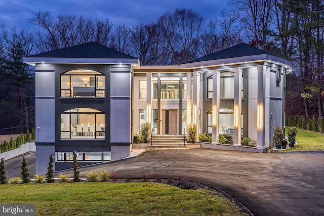 view of front of home with stucco siding