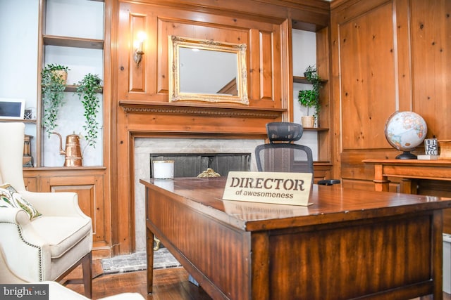 office featuring wood finished floors