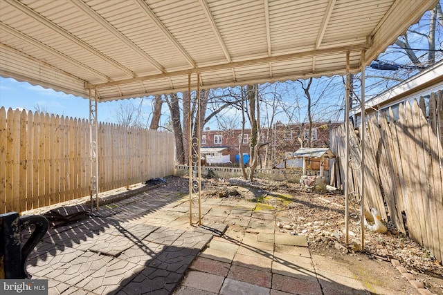 view of patio featuring a fenced backyard