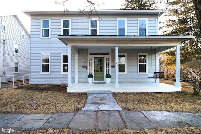 view of front of home featuring a porch