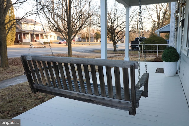 exterior space with a residential view and a porch