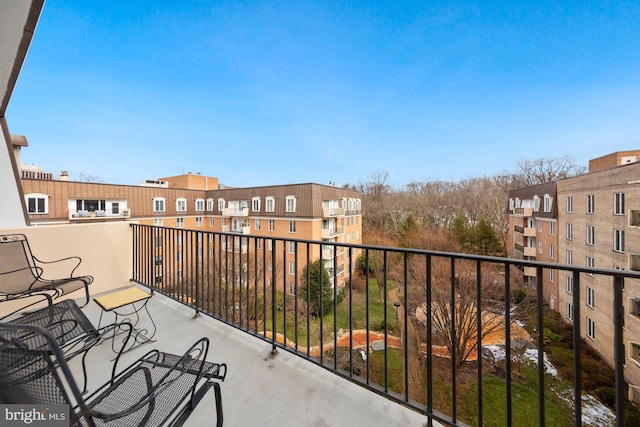 balcony with a residential view