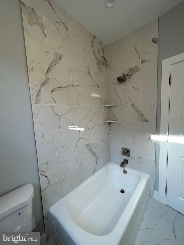 2869 Aramingo Ave, Philadelphia, PA 19134 - full bath with toilet, marble finish floor, and washtub / shower combination