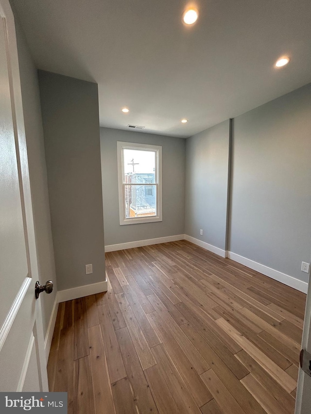 2869 Aramingo Ave, Philadelphia, PA 19134 - empty room with visible vents, recessed lighting, baseboards, and hardwood / wood-style floors