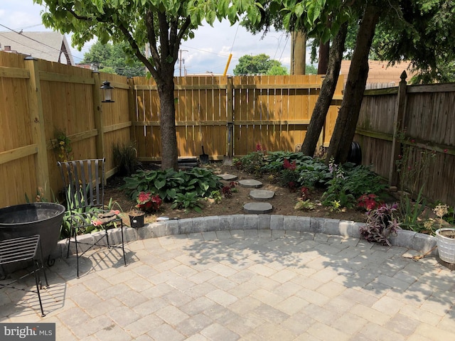 view of patio featuring a fenced backyard