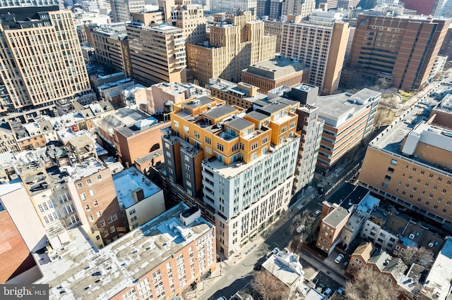 birds eye view of property featuring a view of city