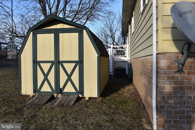 view of shed