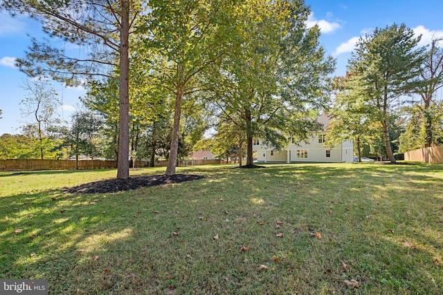 view of yard featuring fence