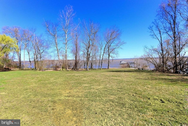 view of yard featuring a water view