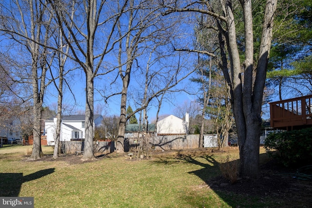 view of yard with fence