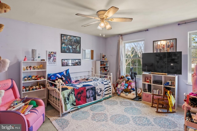 bedroom featuring a ceiling fan