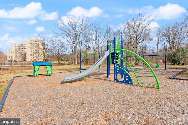 view of community jungle gym