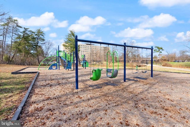 view of community jungle gym