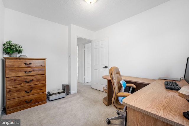 view of carpeted office space