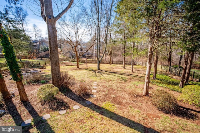 view of yard featuring fence