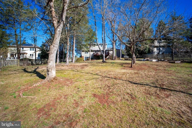 view of yard with fence