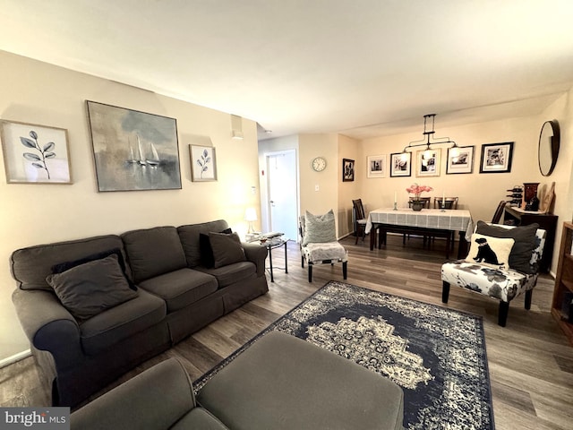 living area with wood finished floors