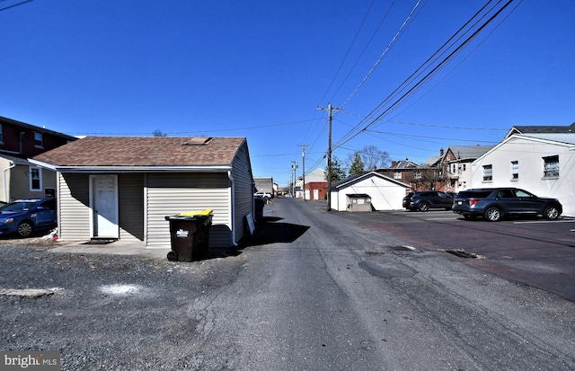 view of road featuring a residential view