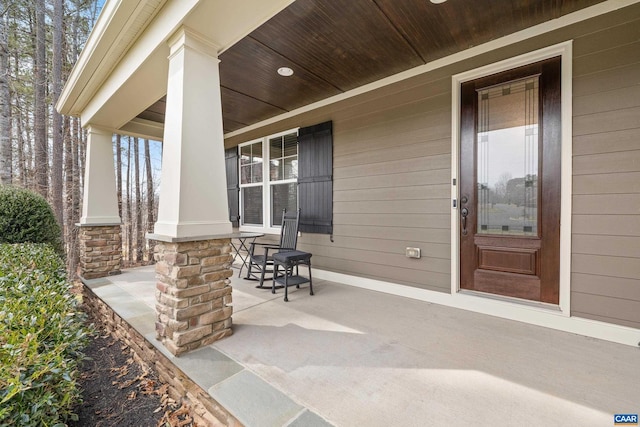 view of patio with a porch