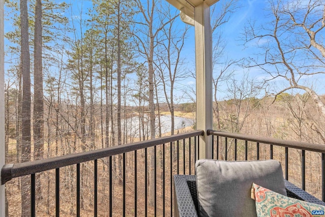 balcony with a water view