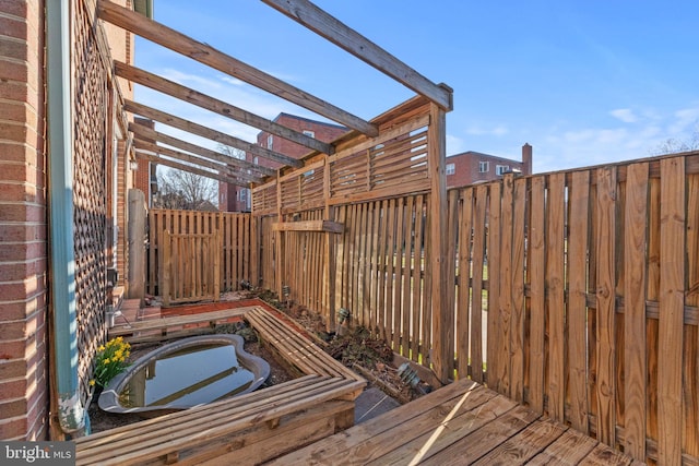 wooden terrace with fence