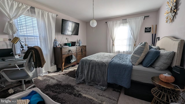 bedroom with carpet floors