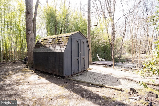 view of shed