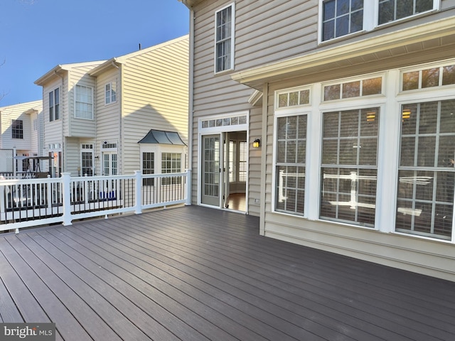 deck featuring french doors